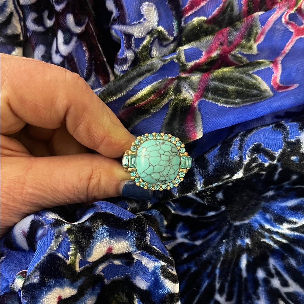 Turquoise and Silver Statement Ring